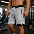 thumbnail image 2 of OIOLOYJM Basketball Shorts Men Mesh Lightweight Quick Dry Athletic Running Shorts with Zipper Pockets Stretch Breathable Gym Workout Sweatshorts Light Gray 3XL, 2 of 5