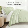 thumbnail image 3 of Duvet Cover Set - Ultra Soft & Breathable - Sage Chevron for Twin Size Bedding by Comfort Canopy, 3 of 15