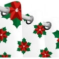 thumbnail image 4 of Coolnut Window Curtain Panels Christmas Floral Decoration Grommet Top Room Darkening Thermal Insulated Blackout Window Treatment Drapes 2 Panels W55 x L84 In, 4 of 6