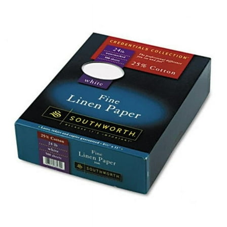 Southworth  Credentials Collection Fine Linen Paper  White  24lb  Letter  500 per Box