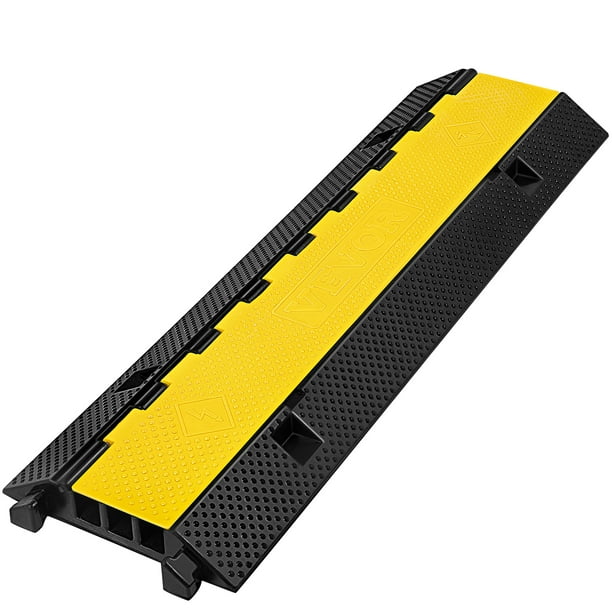 VEVORbrand 3 Channel Rubber Cable Protector Ramp Heavy Duty Ramp 22000 ...