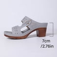 thumbnail image 4 of Sandalias de la Boca Del Pez Del Tacón Del Bloque Brillante de las Zapatillas de Verano de las Mujeres, Zapatos de la Correa Del Tobillo Del Tacón Grueso Del Cuero de Patente, 4 of 9