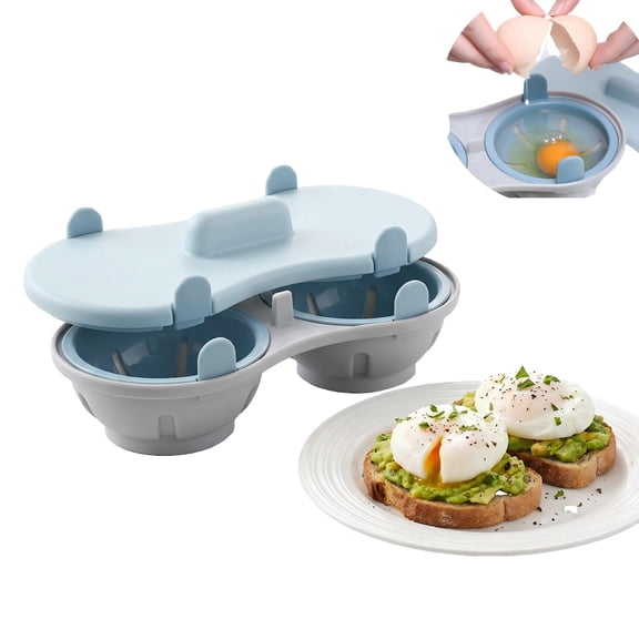 Egg Poacher Microwavable, Egg Steamer Dishwasher Safe, Egg Maker Poached Egg Steamer Kitchen Gadget, Quick & Easy Microwave Egg Cooker for Perfect Poached Eggs, BPA-Free