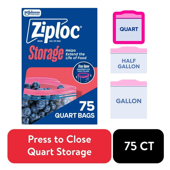 Ziploc Grip N Seal Storage Quart Bags (Choose Your Count)