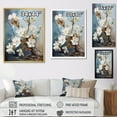 thumbnail image 4 of Designart "Simplistic Azure And Snow Cherry Blossom IV" Cherry Blossom Floater Framed Wall Art Prints, 4 of 5
