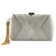 thumbnail image 5 of Bolso de Noche Hugo Elegante con Borla de Seda Plata para Mujer, 5 of 6