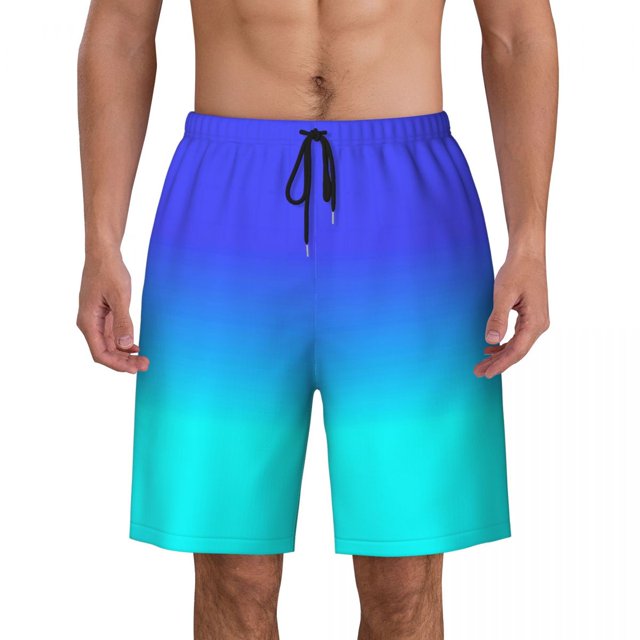 Swimwear Ombre Board Shorts Summer Gradient Abstract Casual Beach Short Pants Men Graphic Sports Quick Dry Swim Trunks