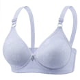 thumbnail image 3 of Women's 1PC Non Steel Ring Gathered Bra, Women's Bra Underwear, Wireless Thin Cup, Adjustable Bra, Comfortable Push Up Lift Bra for Women | TruBelle,Light Blue XL, 3 of 3