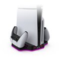 thumbnail image 1 of Base de refrigeración RGB para consola PS5 Pro/PS5 Slim Digital Edition y Disc Edition con ventilador de refrigeración ajustable de 4 velocidades y soporte de carga para mando de juego, 1 of 9