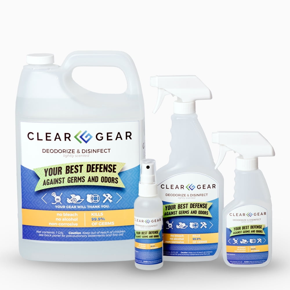 Clear Gear Disinfecting Spray Family Pack (1 Gallon Bottle, 124