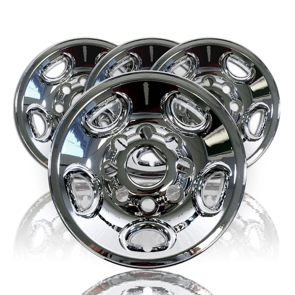 Set of 4 CHROME 8 Lug 16" Wheel Skins Hub Caps Center Covers For GMC