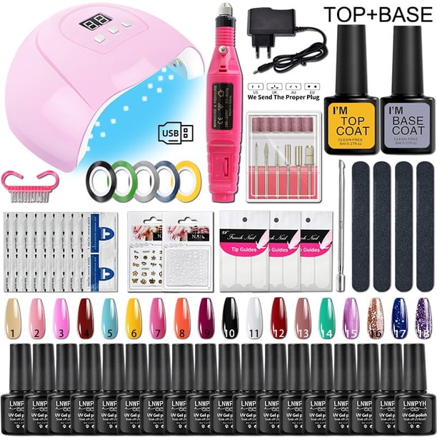 Juego de manicura con lámpara LED UV, Set de herramientas de manicura con secador y esmalte de Gel, taladro eléctrico