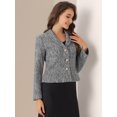 thumbnail image 4 of DARING DIVA Women's Lapel Collar Long Sleeves Blazer Jacket S Black, 4 of 5