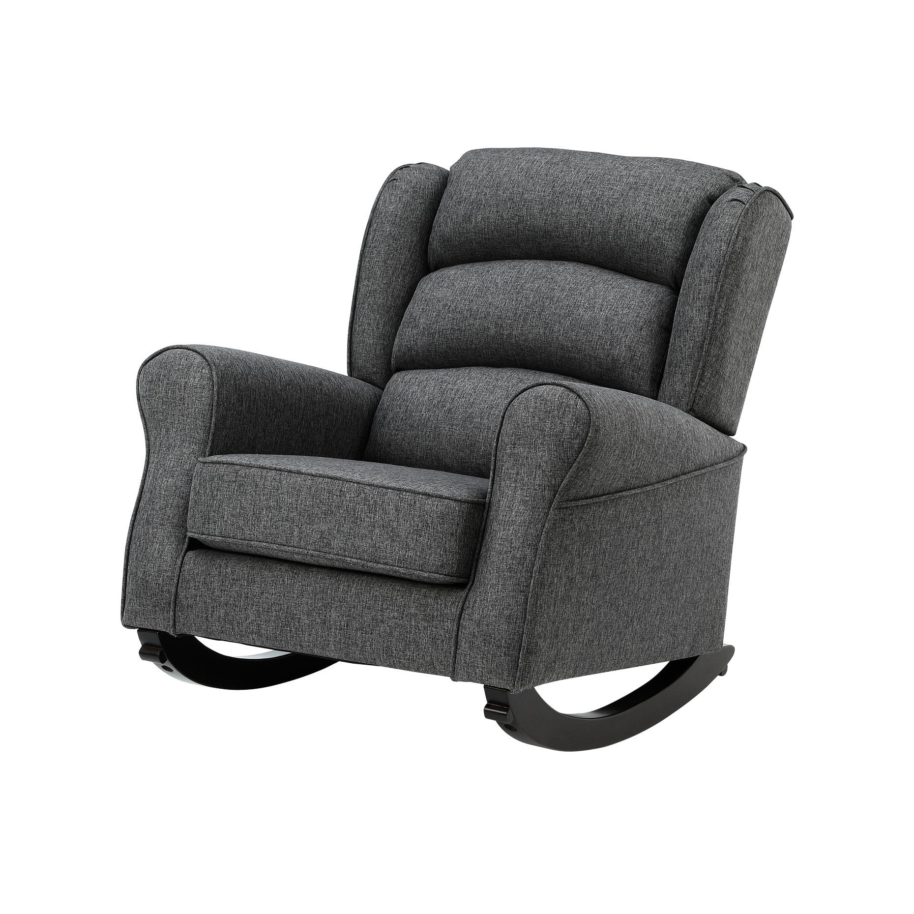 Gray Fabric Upholstered Rocking Chair | Ideal for Nursery Rooms | Quality Wood and Soft Foam | Meets Comfort Requirements