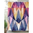 thumbnail image 2 of Fsddascl Geometric Shower Curtain Set - 66" x 72" Washable Bathtub Curtain with 12 Hooks, Vintage Colorful Abstract Art Waterproof Fabric Stall Shower Curtains for Bathroom/Bathtub Décor, 2 of 6
