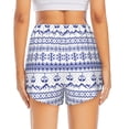 thumbnail image 3 of Picia Abstract Gondola Snowflake Pattern Women's 2 in 1 Athletic Running Shorts High Waisted Workout Casual Gym Sweat Shorts with Comfy Liner Zipper Pockets-, 3 of 9