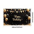 thumbnail image 6 of Gold Balloons Birthday Banner Black Background Star Design Party Backdrop Celebration Decoration for Birthday Party Event Indoor Decor, 6 of 9