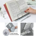 thumbnail image 3 of Adjustable Metal Reading Rest Book Holder,Portable Cookbook Stand with Page Clips for Recipes,Tablets & Music Books,Grey,1PC, 3 of 7