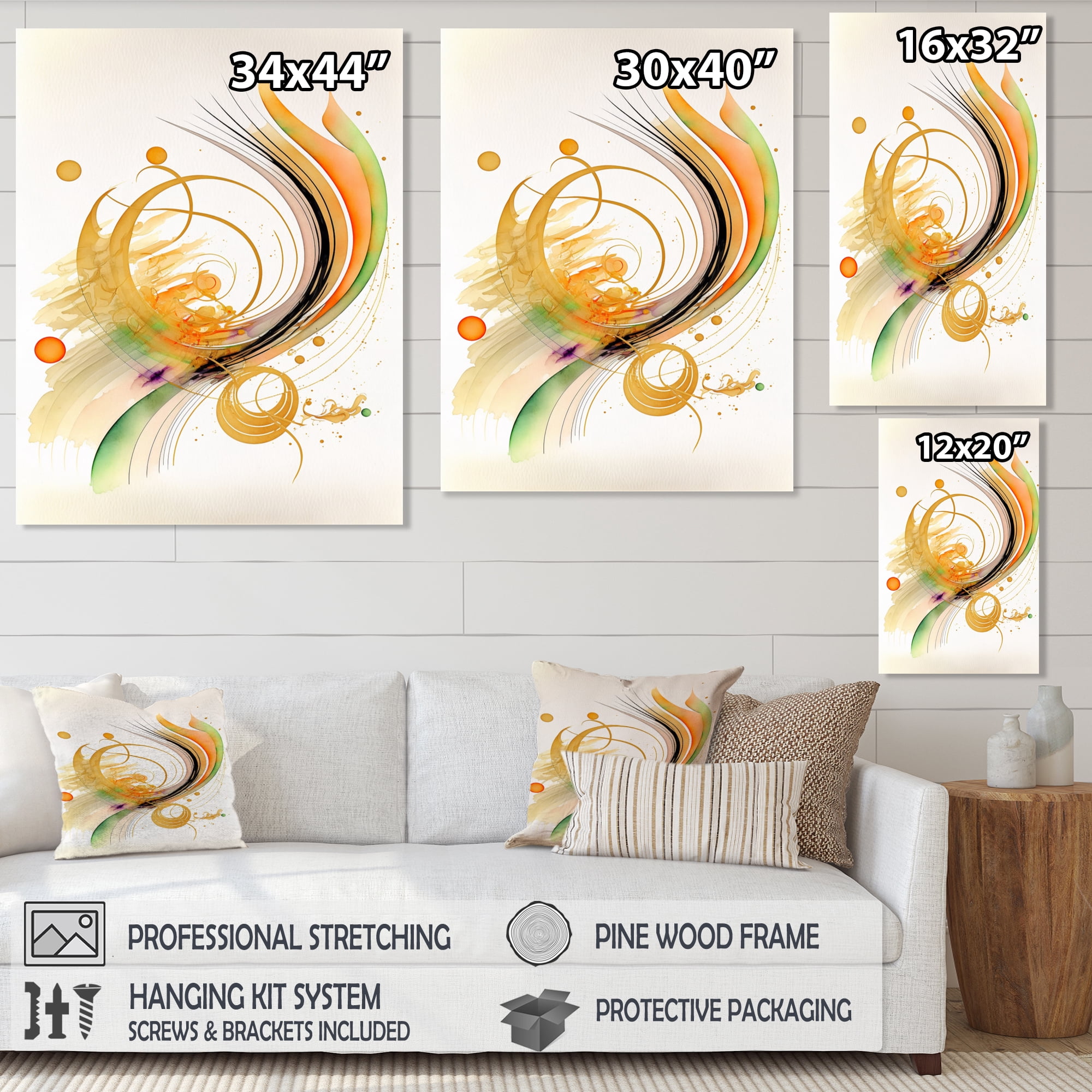 Designart Golden Spiral Movement II Canvas Wall Art