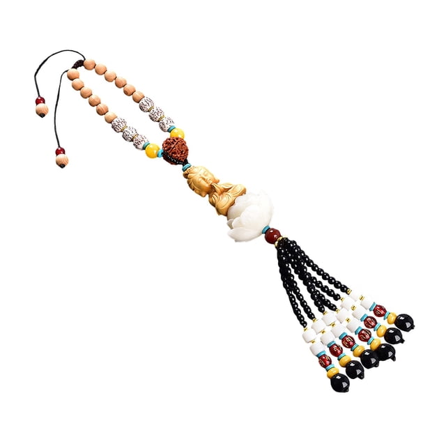 Colgante de coche con cuentas de loto, estatua de Buda, regalo de Año Nuevo, decoración colgante para coche. Estilo C