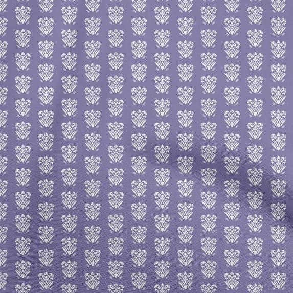 oneOone Georgette Viscose Medium Purple Fabric Asian Floral Block Dress Material Fabric Print Fabric By The Yard 42 Inch Wide