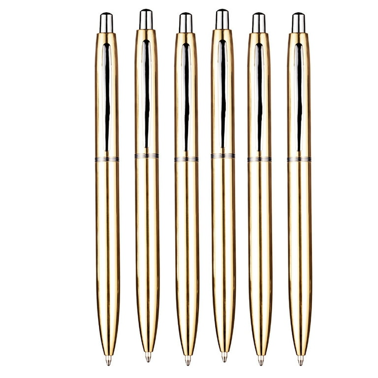  Unibene 6 Pack Slim Gold Ballpoint Pens Black Ink 1 mm - Black  ink, Nice Gift for Business Office Students Teachers Wedding Christmas :  Office Products