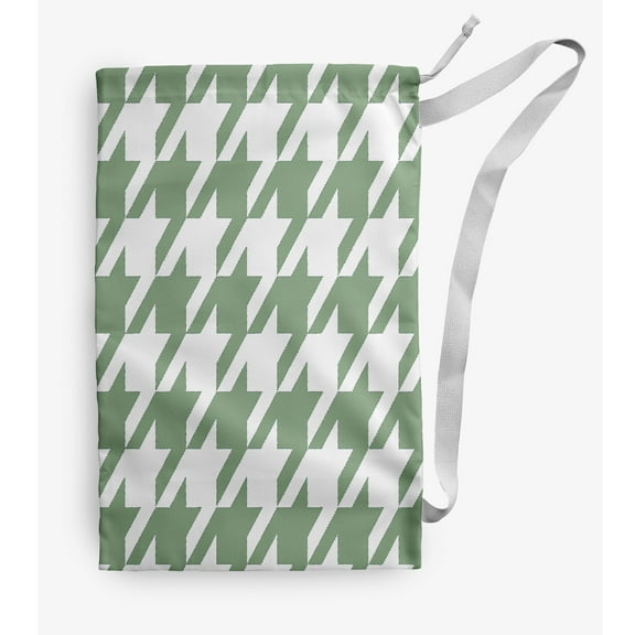 Simply Daisy Geometric 18 x 29 in Green Laundry Bag