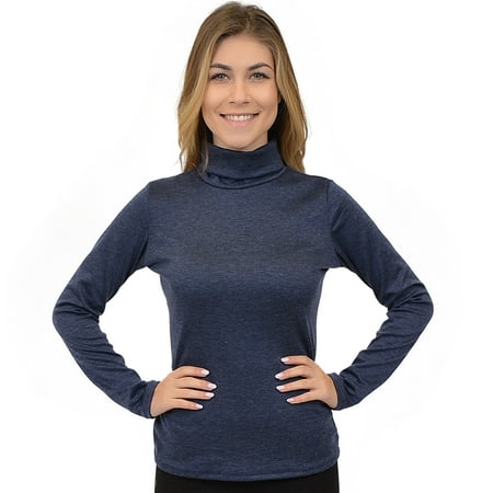 Multi Bright Turtleneck - Women's Regular and Plus Size Warm Long Sleeve Turtleneck Top