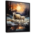 thumbnail image 2 of Designart "Luminous Flock of Sheep II" Animals Floater Framed Canvas Wall Art, 2 of 7