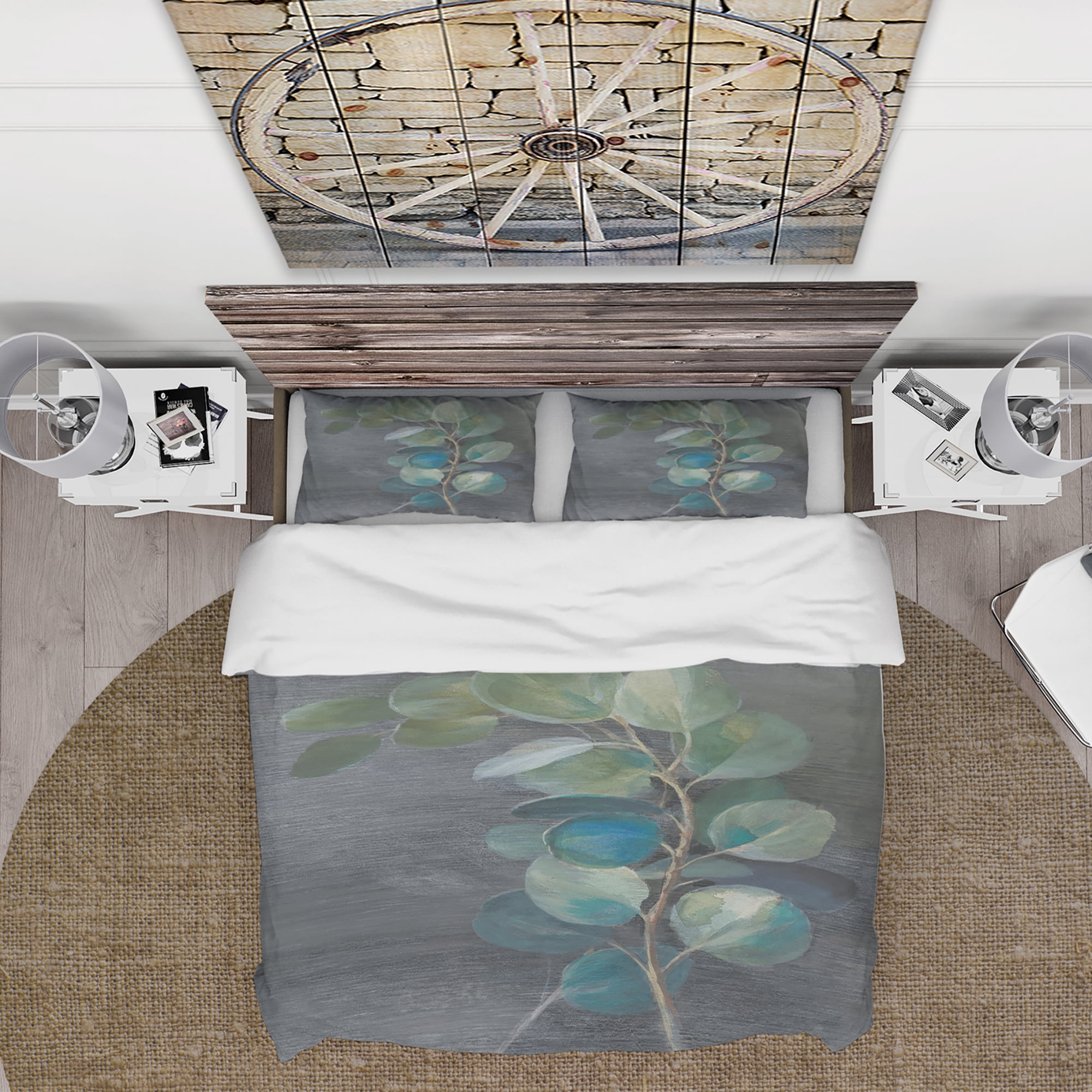 Designart 'Fresh leaves II' Cottage Duvet Cover Set