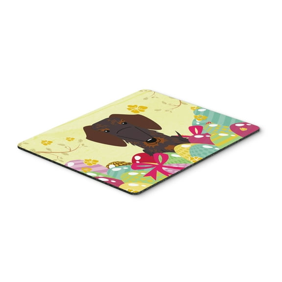 Carolines Treasures BB6129MP Easter Eggs Wire Haired Dachshund Chocolate Mouse Pad Hot Pad or Trivet Large multicolor