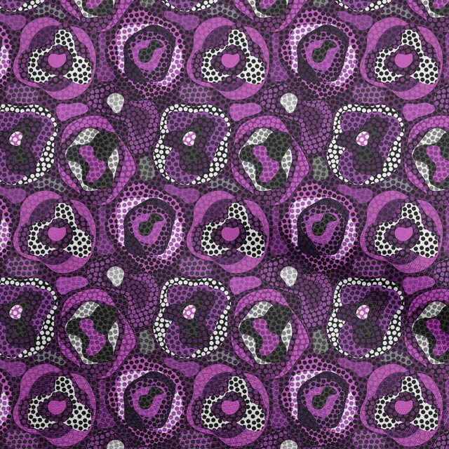 oneOone Cotton Jersey Purple Fabric Abstract Craft Projects Decor Fabric Printed By The Yard 58 Inch Wide
