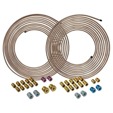 4LifetimeLines Copper-Nickel Brake Line Tubing Kit, 3/16" & 1/4", 25 Feet, 2-Pack, Corrosion Resistant