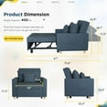 thumbnail image 4 of YODOLLA 3-in-1 Futon Convertible Sleeper Sofa Bed Chair for Living Room,Pull Out Couch in Navy Blue, 4 of 10