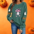 thumbnail image 4 of Enjoytime Halloween Womens Sweatshirt Fall Fashion Long Sleeve Pullover Tops Casual Cute Ghost Graphic Crewneck Sweatshirts, 4 of 8