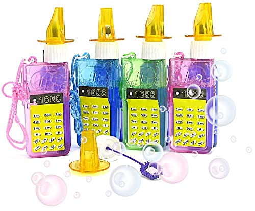 Dazzling Toys 6 Whistle Bubble Bottles Cellphone Whistle Bubbles On Necklace 6 Pack
