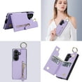thumbnail image 6 of ELEHOLD for Samsung Galaxy Z Fold 7 Wallet Case, Wallet Card Slot Metal Ring Cover Magnetic Clasp Zipper Soft Drop Proof Protection Case for Samsung Galaxy Z Fold 7,Purple, 6 of 6