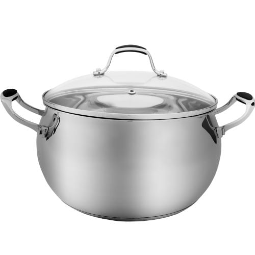 Elitra Stainless Steel Casserole Pot, 7 Quart, Silver