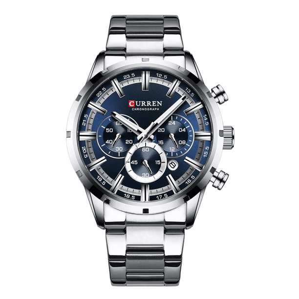 Reloj Hombre Elegante Clasico Negocios Contra Agua Ejecutivo Plateado Lab.G Reloj para Hombre Walmart en linea