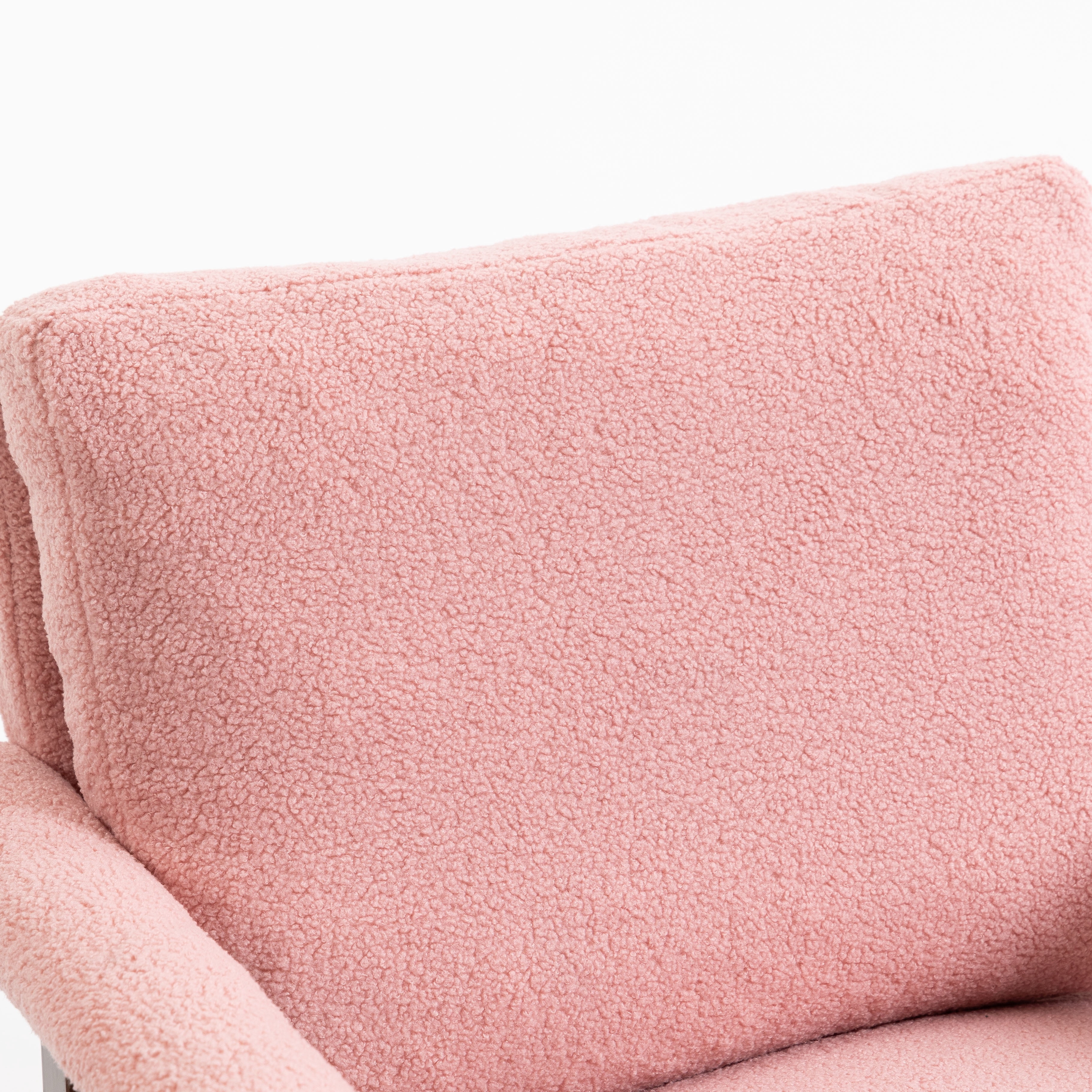 Aukfa Upholstered Accent Rocking Chair with High-Density Foam Cushio for Living Room Bedroom Reading,250 lbs Capacity,Pink