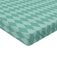 thumbnail image 2 of Ambesonne Aqua Fitted Sheet, Rectangular Geometric Tile, Twin XL Size, Turquoise and Pale Blue, 2 of 3