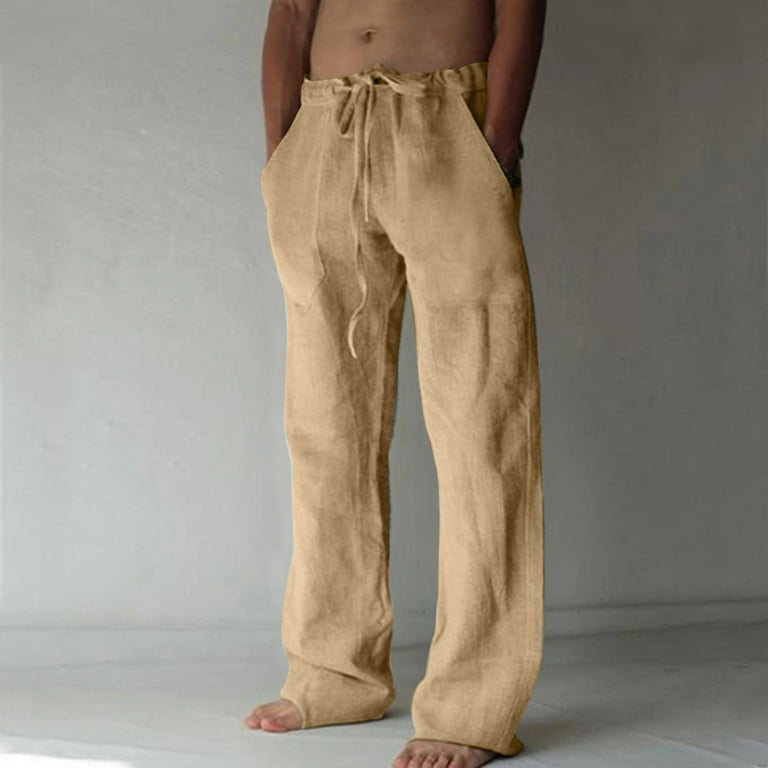 tklpehg Mens Pants Fashion Long Pants Comfy Casual Trendy Print Daily Linen  Knickerbockers Leggings Loose Trousers 