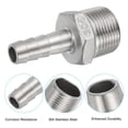 thumbnail image 4 of Uxcell 4/9" Hose Barb x 3/4" NPT Thread 304 Stainless Steel Barb Hose Fittings, 2 Pack, 4 of 6