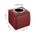 thumbnail image 2 of Uxcell Tissue Box Cover, 2 Pack PU Leather Square Decorative Napkin Paper Towel Dispenser Holder, Red, 2 of 6