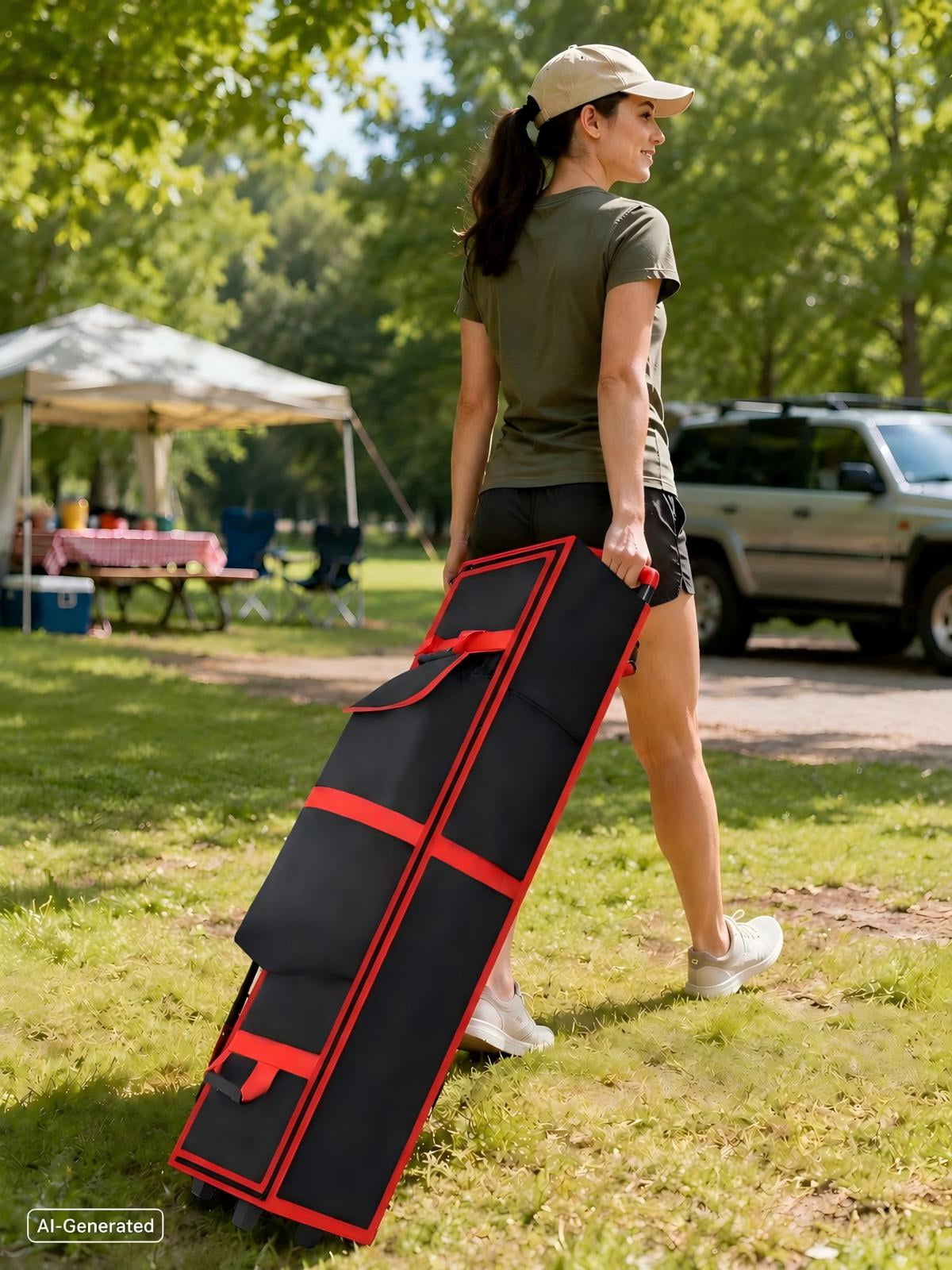 Zinkitool 10x10x62 Tent Bag, Canopy Bag with Handle and Rollers, 1680D Waterproof Oxford Fabric