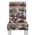 thumbnail image 6 of COEQINE Dining Room Chair Cover Set of 2, Stretchable Slipcover Machine Washable for Furniture Protection, Universal Fit for Most Dining Chairs, American Tribal Cow Print Red, 6 of 7
