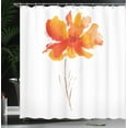 thumbnail image 3 of Ambesonne Nature Shower Curtain, Romantic Poppy, 69"Wx84"L, White Orange, 3 of 4