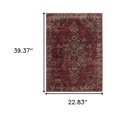 thumbnail image 5 of 2' X 3' Red And Gold Oriental Power Loom Stain Resistant Area Rug, 5 of 5