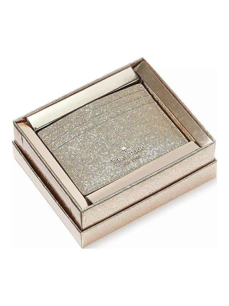 新品⭐︎Kate spade ⭐︎グリッター カードケース ⭐︎ゴールド⭐︎ Kate Spade New York Women's Glimmer Glitter Small Slim Card Holder