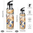 thumbnail image 2 of Blueberry Bagels Hand Painted Sports Bottle with Straw Stainless Steel Water Jug Portable Thermal Cup Leak-proof 600ML, 2 of 9